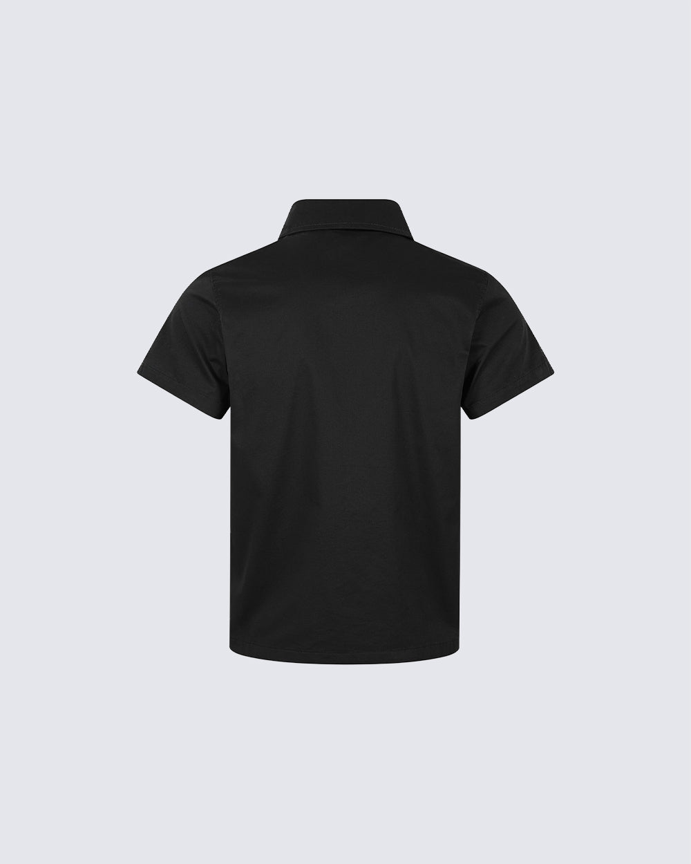 New Dark Gothic Rivet Zip Short Sleeve Shirt