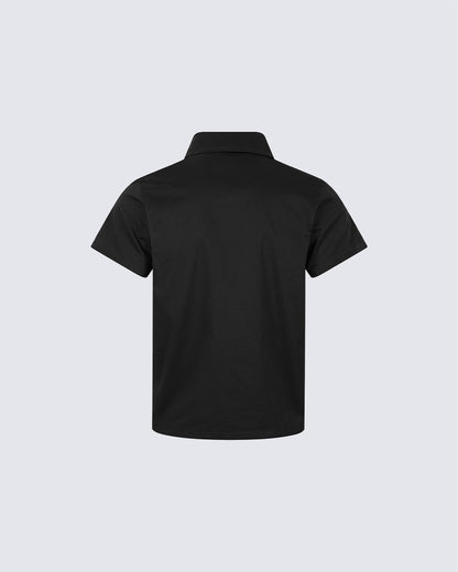 New Dark Gothic Rivet Zip Short Sleeve Shirt