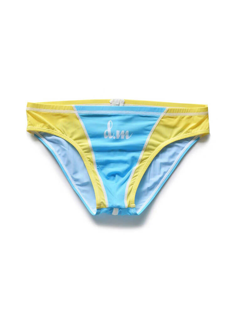 Men's Low-Rise Sexy Color-Block Zip Briefs