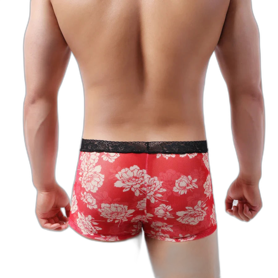 Tight Floral Print Boxer Briefs
