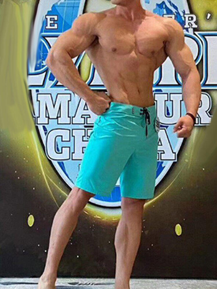 Men's Printed Bodybuilding Beach Drawstring Shorts