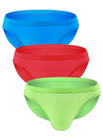 3 Pack Translucent U Convex Pouch Bikini For Men