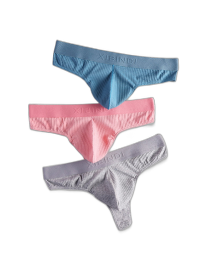 4-Pack Men's Ultra-Soft Cotton Mid-Rise Stay-Put Fit Seamless Thong
