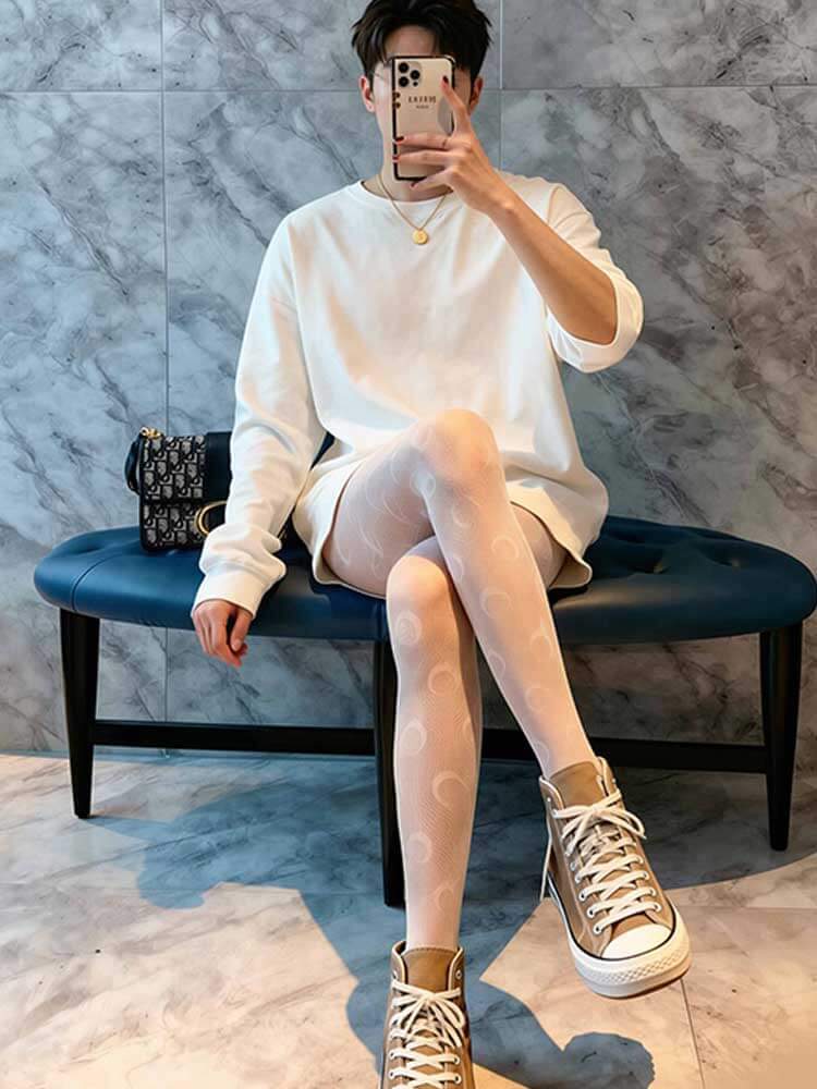 Men's Sheer Thin High-Elasticity Fishnet Pantyhose