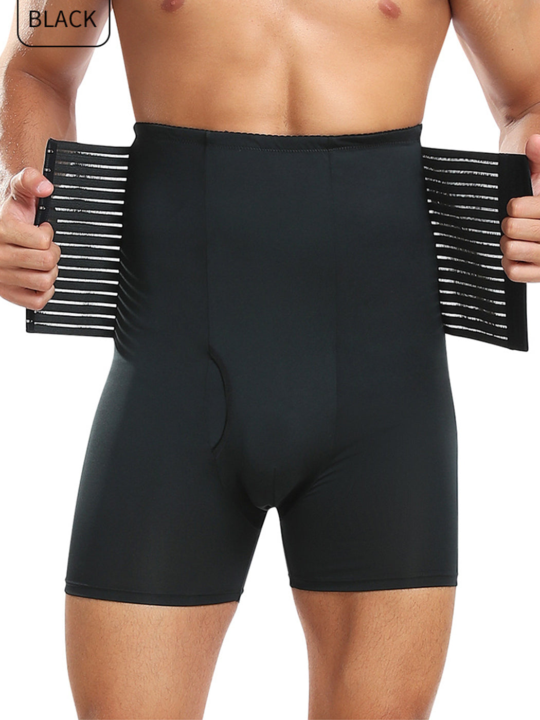 Men's Tummy Control Boxer Briefs with Open Fly