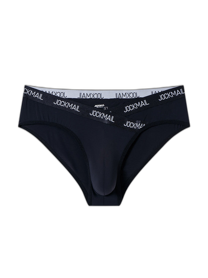 2 Pack Men's Sporty Letter Print Supportive Low-Rise Ice Silk Skin-Friendly Bikini