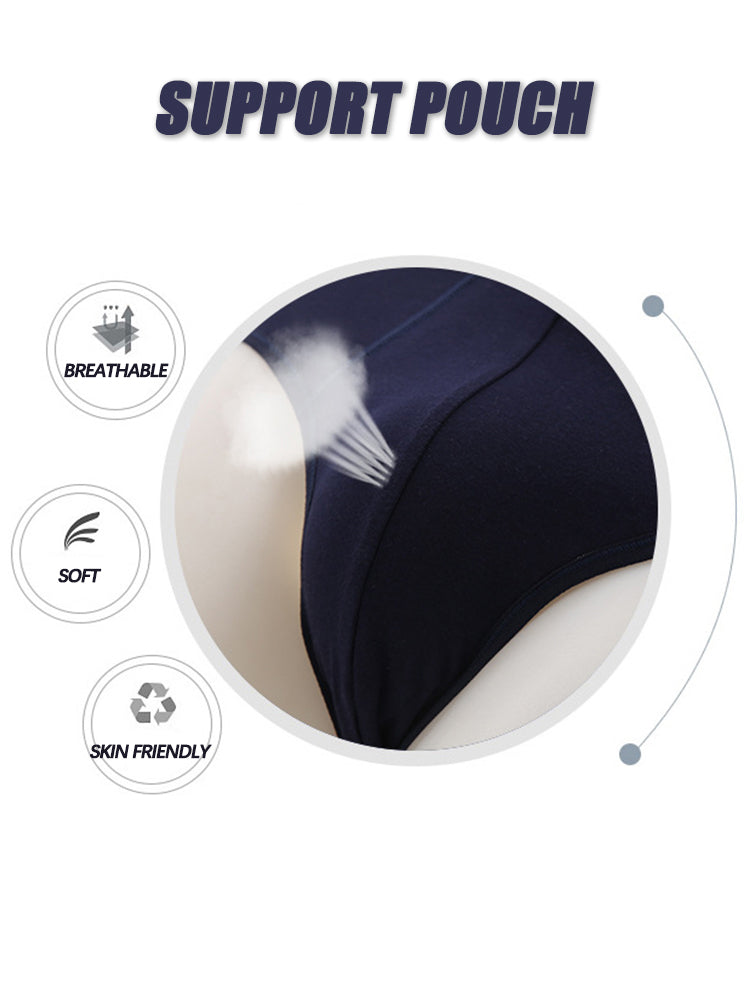 4 Pack Cotton Support U Convex Pouch Briefs