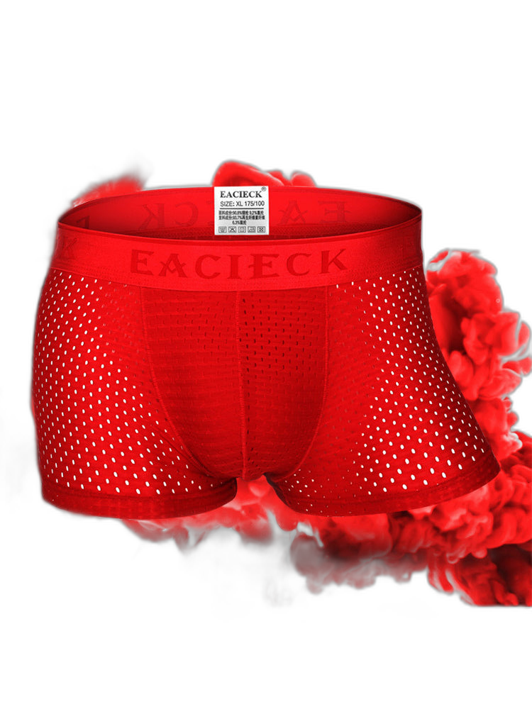 3Pcs Men's Mesh Thin Ice Silk Underwear