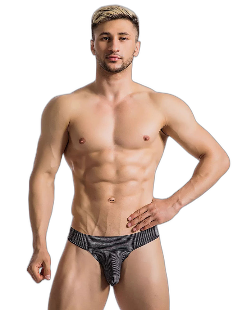 2 Pack Ball Support Pouch Ribbed Men's Bikini Underwear
