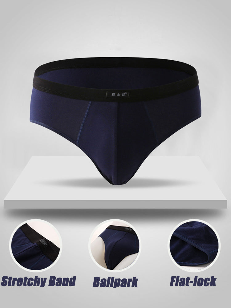 4 Pack Cotton Support U Convex Pouch Briefs