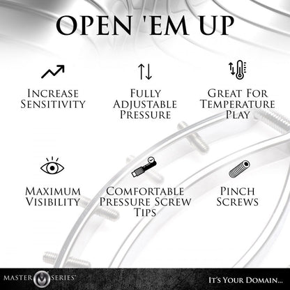 Spread Em Stainless Steel Poker Labia Clamp with Adjustable Pressure Screws