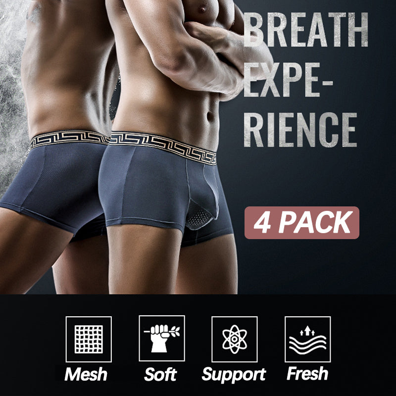4 Pack Separate Ball Pouch Breathable Trunks