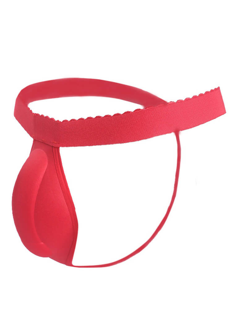 Men's Sexy Low-Rise 3D Sponge Cup Revealing Thong