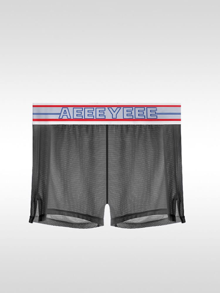 Men's Breathable Mesh Ice Silk Sports Boxer Briefs