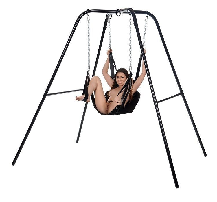 Leather Swing with Pillow and Stirrups