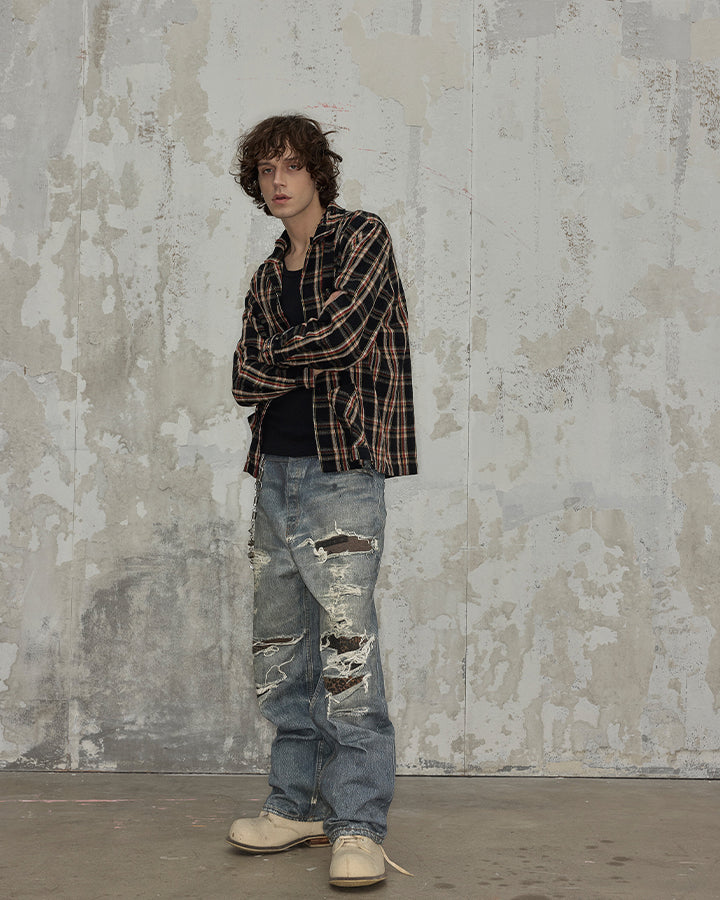 KIIKIO Y2K Star Graphic Flared Jeans
