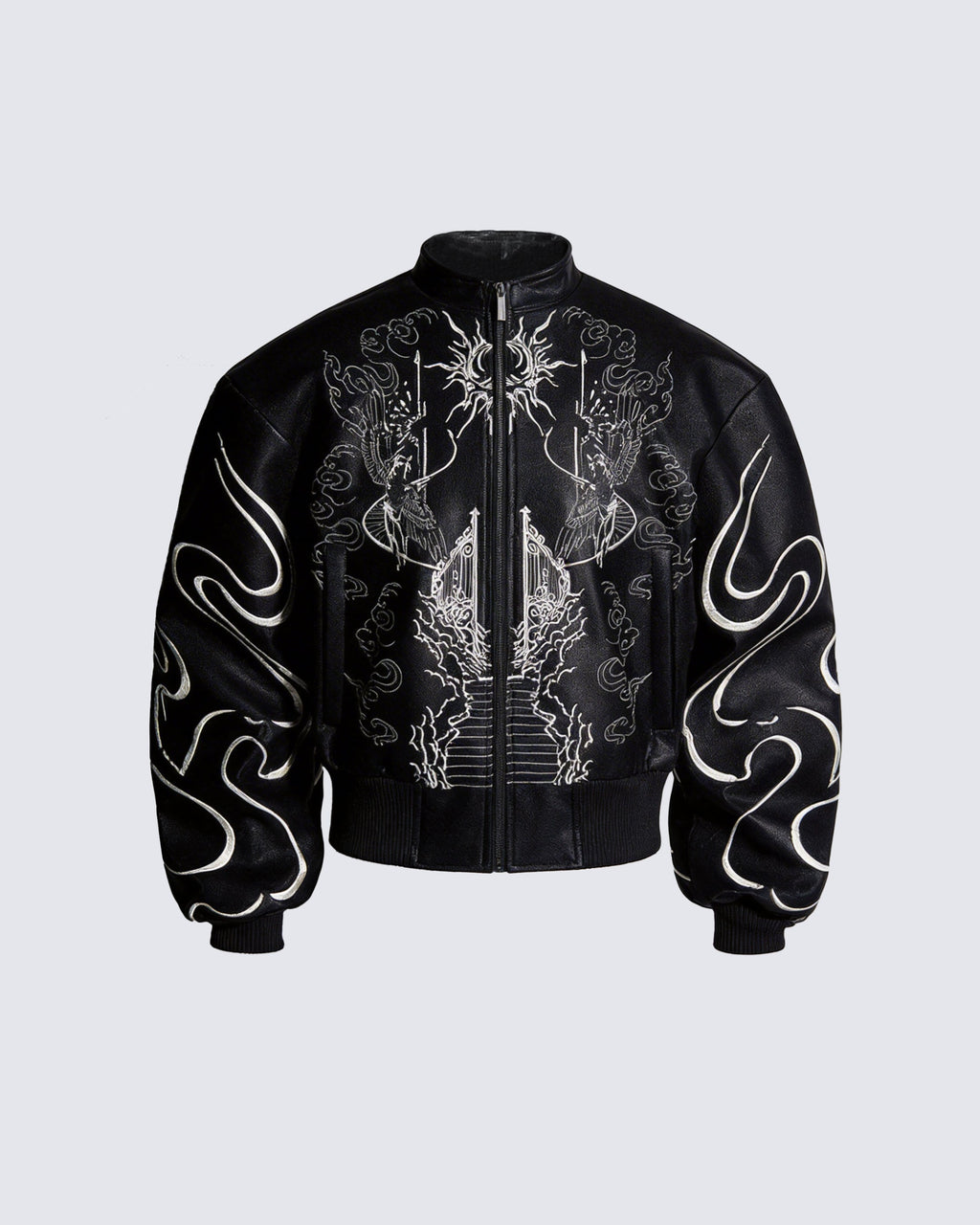 'Ascension Path' Embroidered Moto Jacket