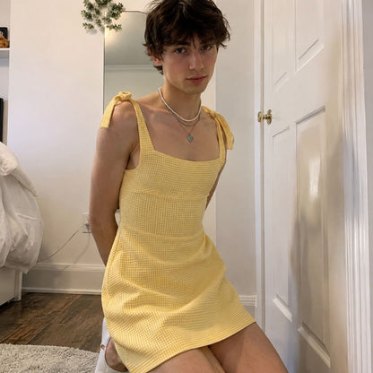 Sweetheart Tie-Strap Mini Dress