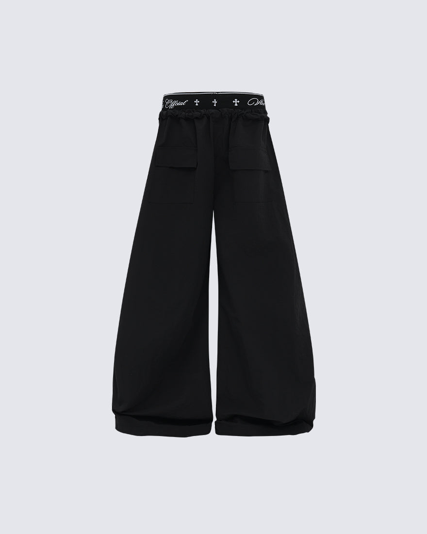 KIIKIO Retro Cross-Waistband Parachute Pants
