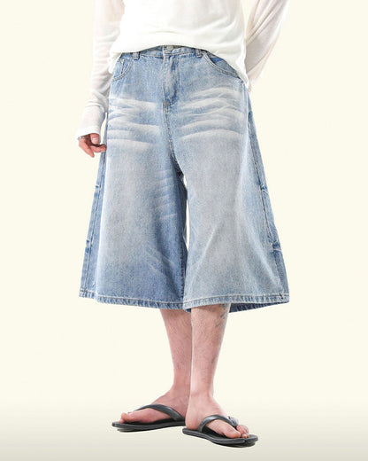 Vintage Washed Split Hem 7/10 Denim Pants