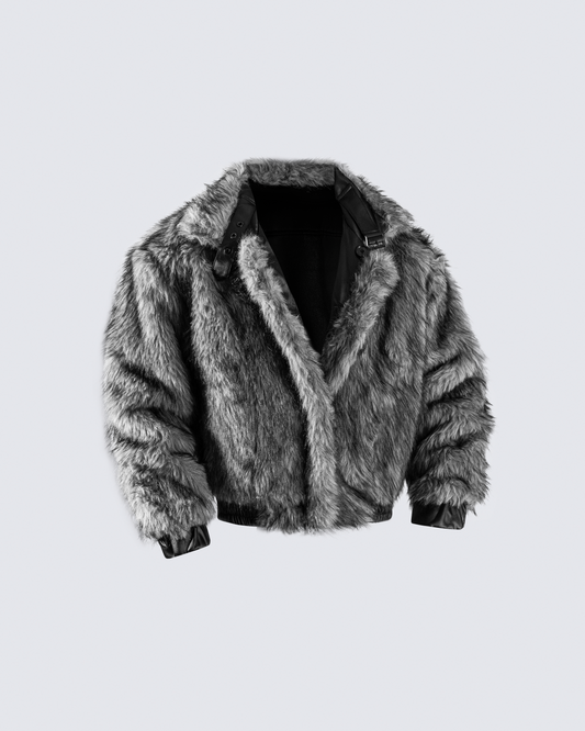 Reversible Faux Fur & Faux Leather Jacket