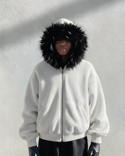 KIIKIO Fur Collar Cozy Hoodie