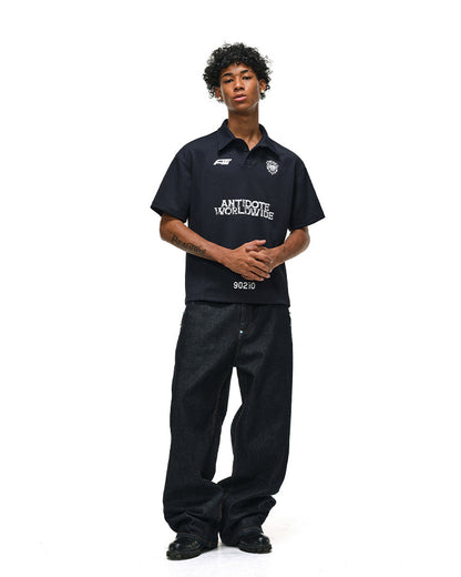 KIIKIO High Street Distressed Graphic Collared Tee
