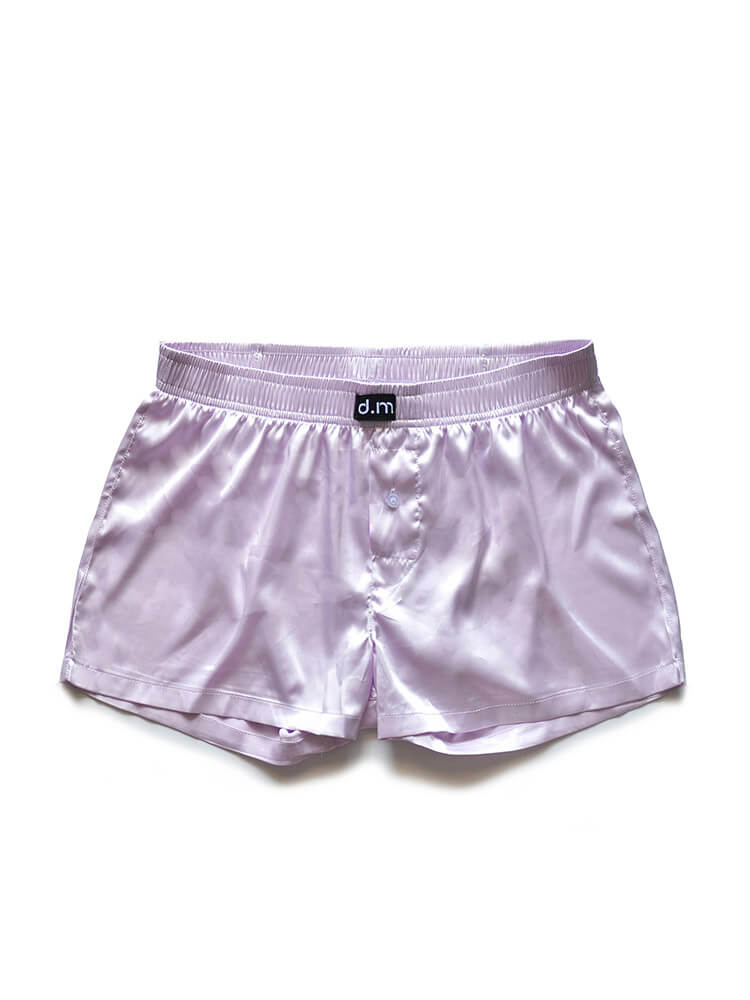 D.M Men's Loose Silky Simulated Silk Boxer Briefs