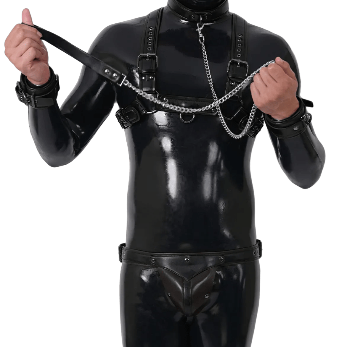 Furrjoi Harness, Cuff, Collar, Lead Underwear Bundle Black