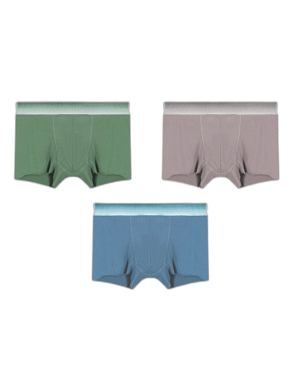 3 Pack Men's Breathable Threaded Fabric Ball Pouch Trunks