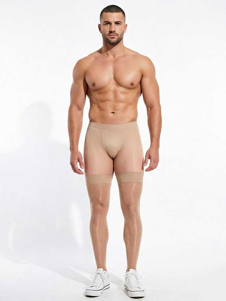 Men's Diamond Pattern Glossy Stretch Stockings