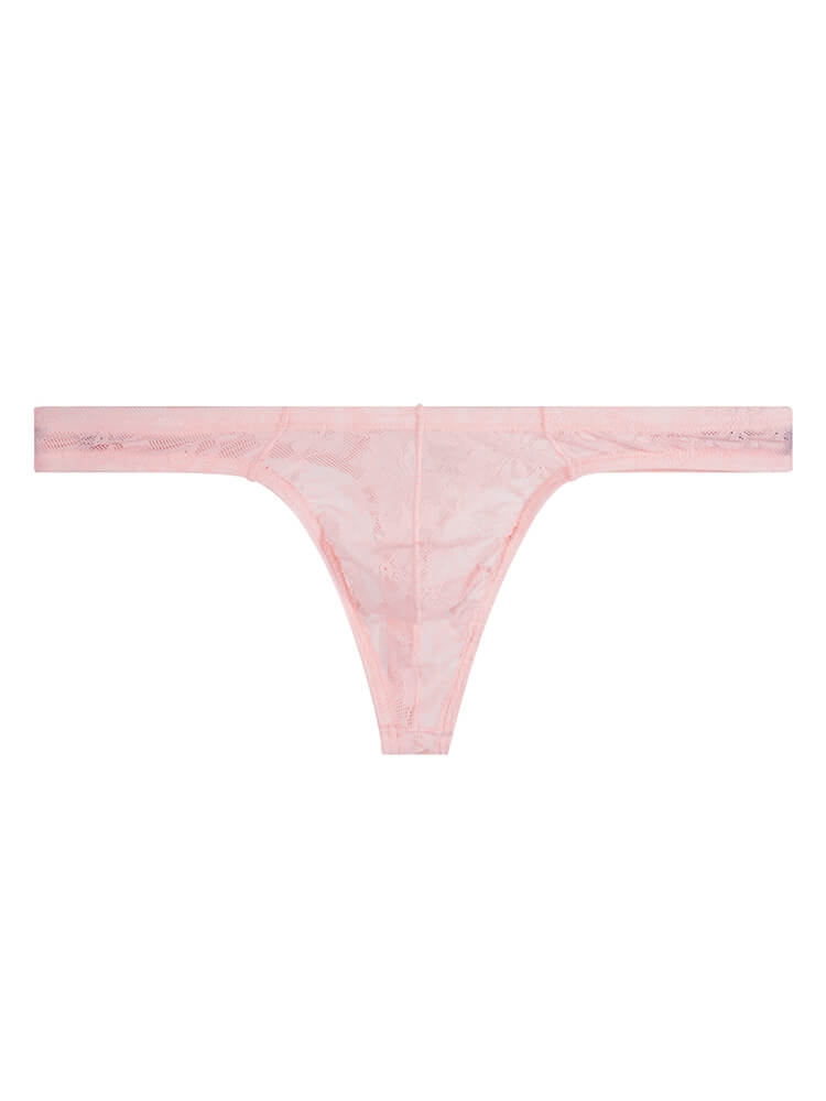 Men's Sexy Sheer Lace-Patterned Stretch Thong