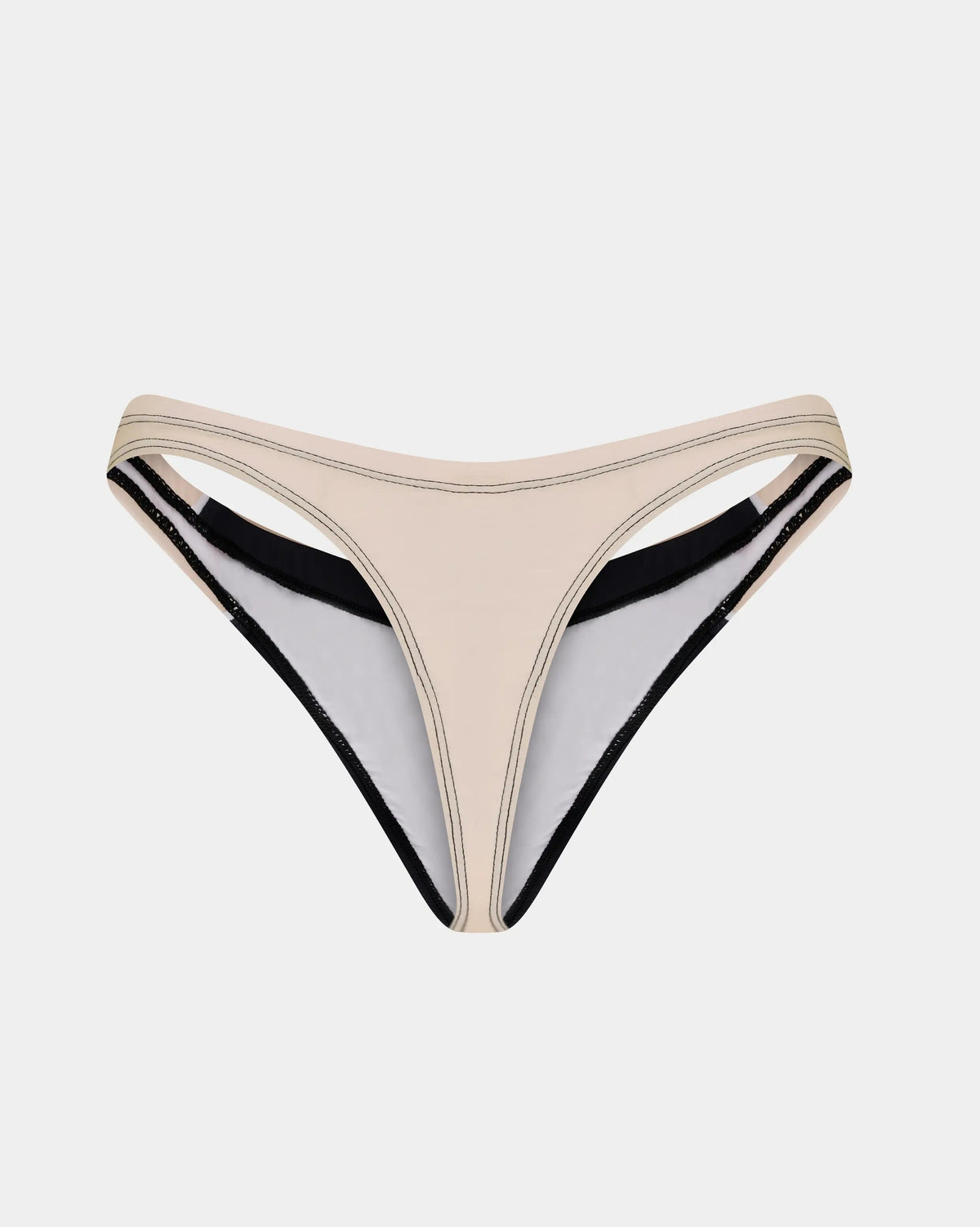 Retro Core Razor Thong - Black & Cream