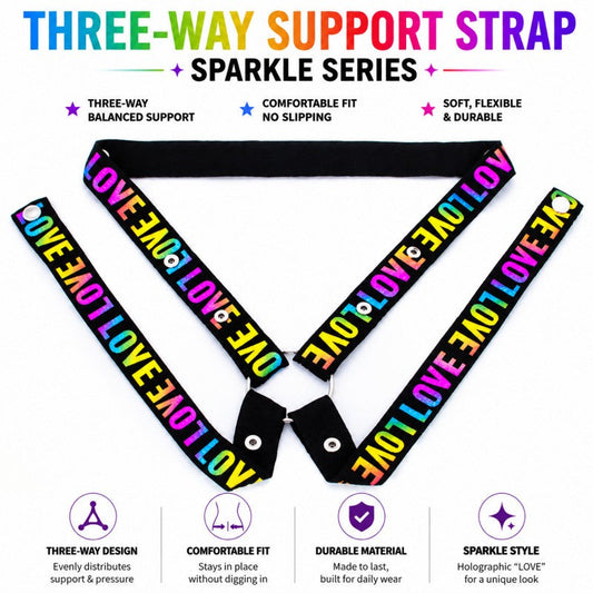 Three-Way Support Strap | Sparkle Series Adjustable Support Harness with LOVE Design