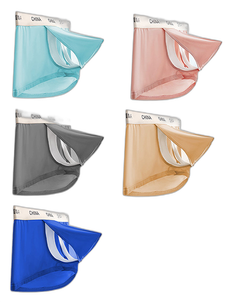 3 Pack Men's Ice Silk Bare-Sensation Breathable Lightweight Separating Trunks