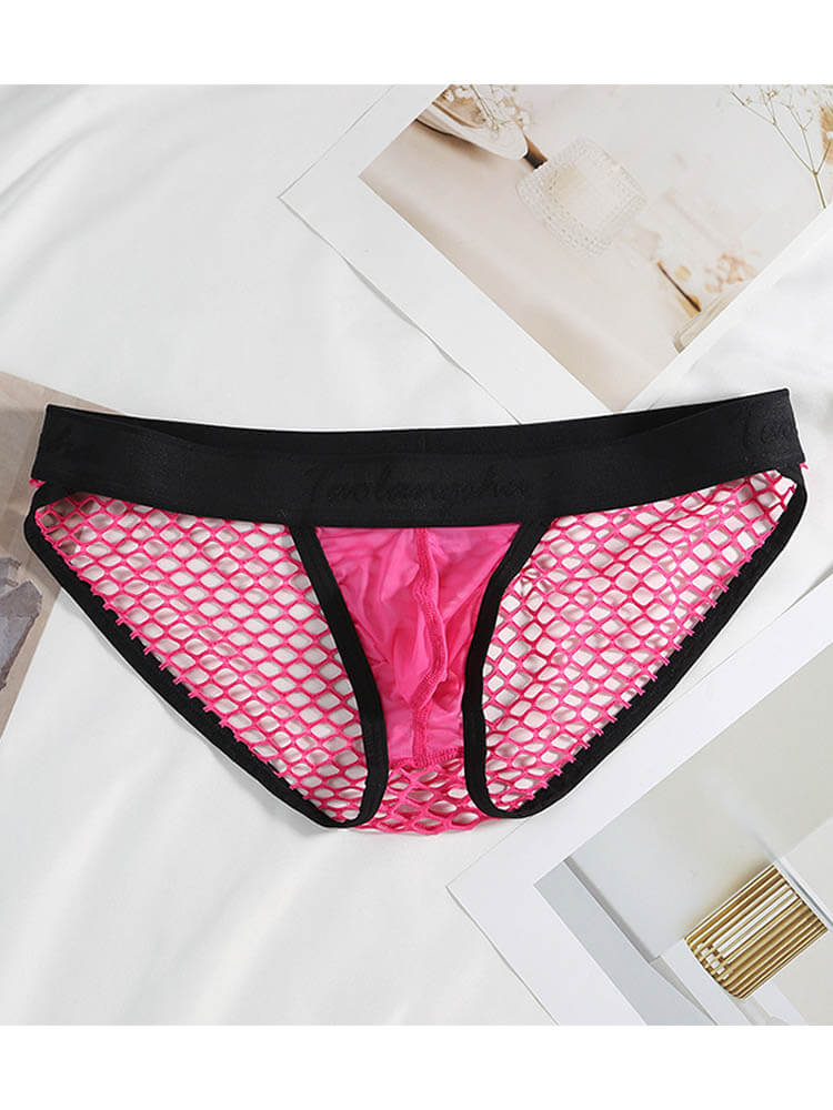Men's Mesh Translucent U-Convex Pouch Briefs