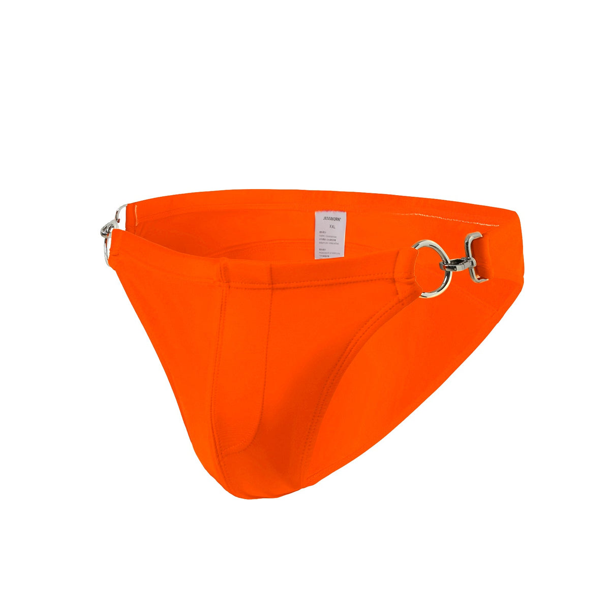 Men's Solid Color Metal Double Buckle Swim Bikini