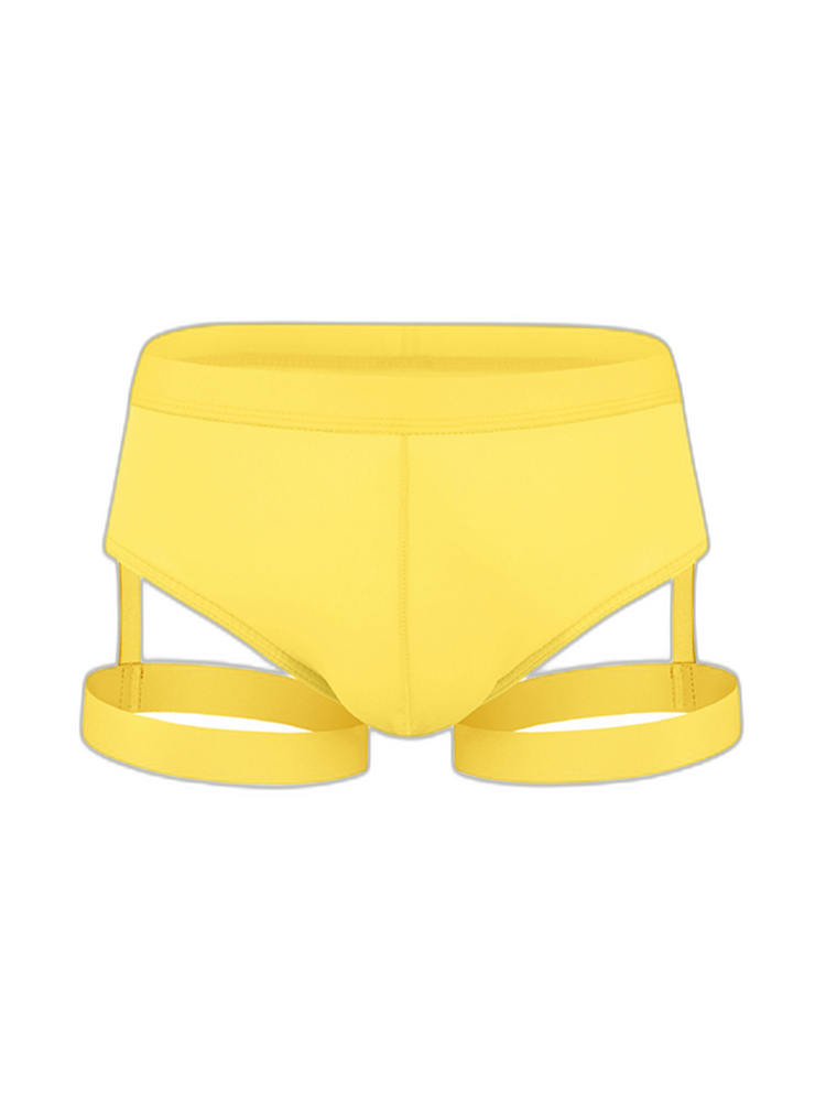 Men’s Sexy Solid Color Suspender Briefs