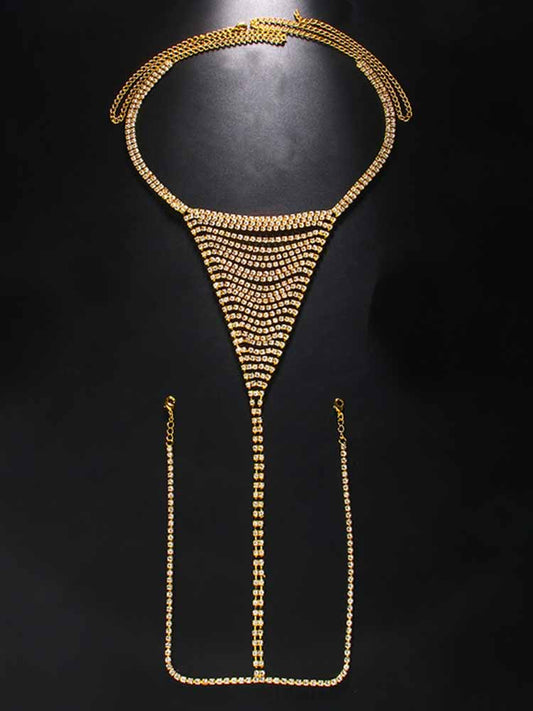 Fashion Rhinestone Sexy Metal Chain Thong