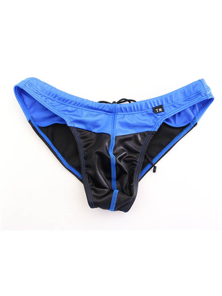Men's Color-Blocked Drawstring Stylish Swim Briefs