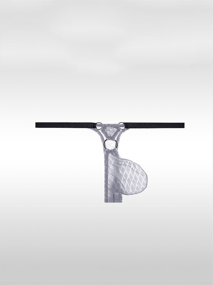 Men's Ultra-Thin Transparent Low-Rise Ring Thong