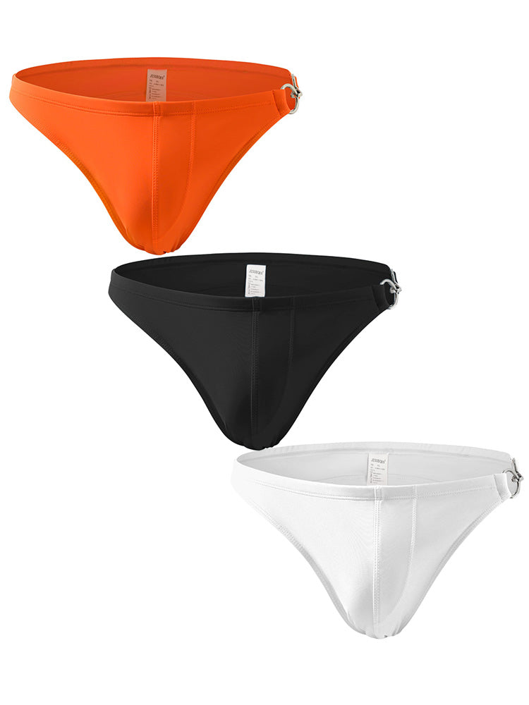 Men's Low Rise Metal Buckle Swim Bikini