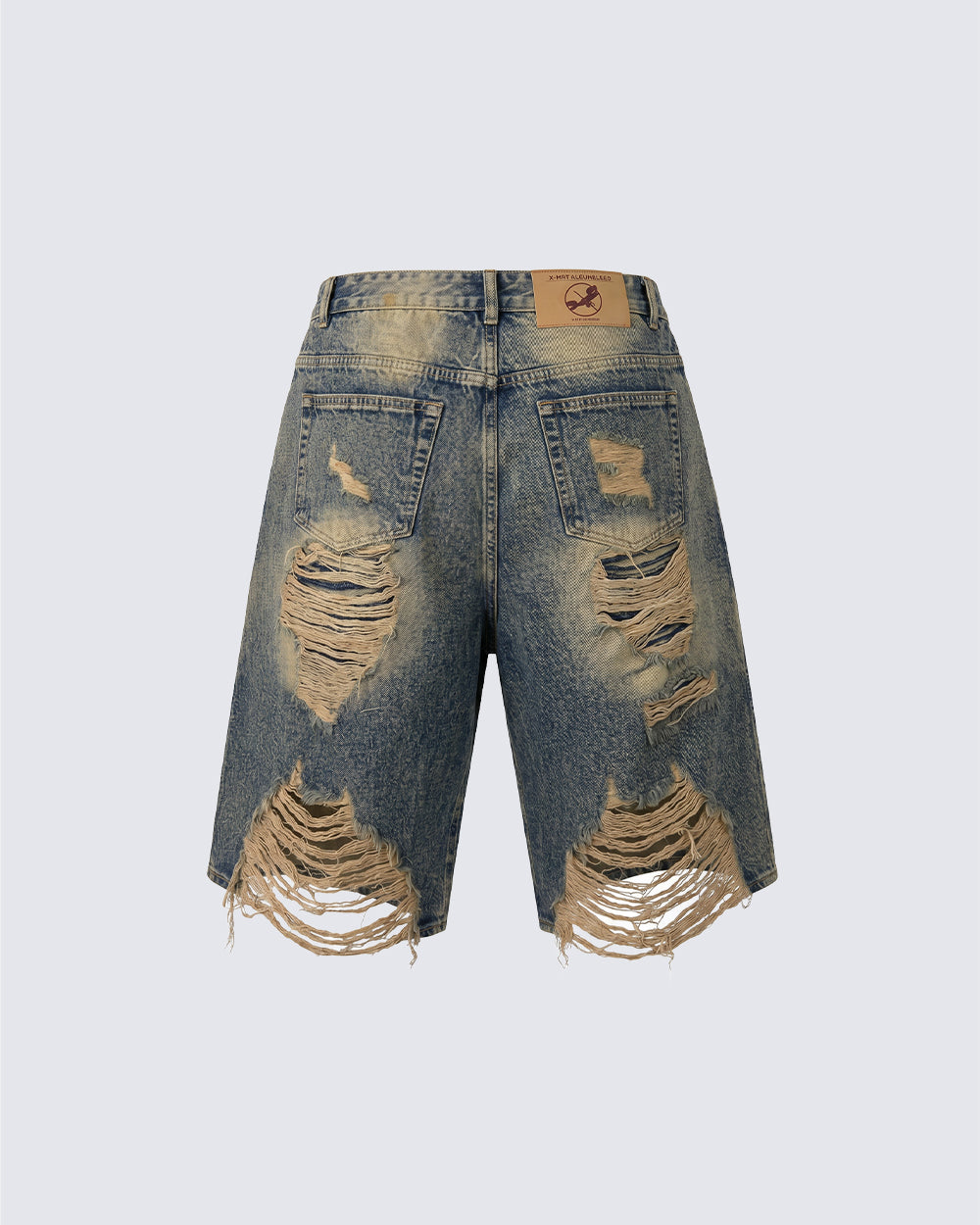 KIIKIO Vintage Layered Distressed Denim Shorts