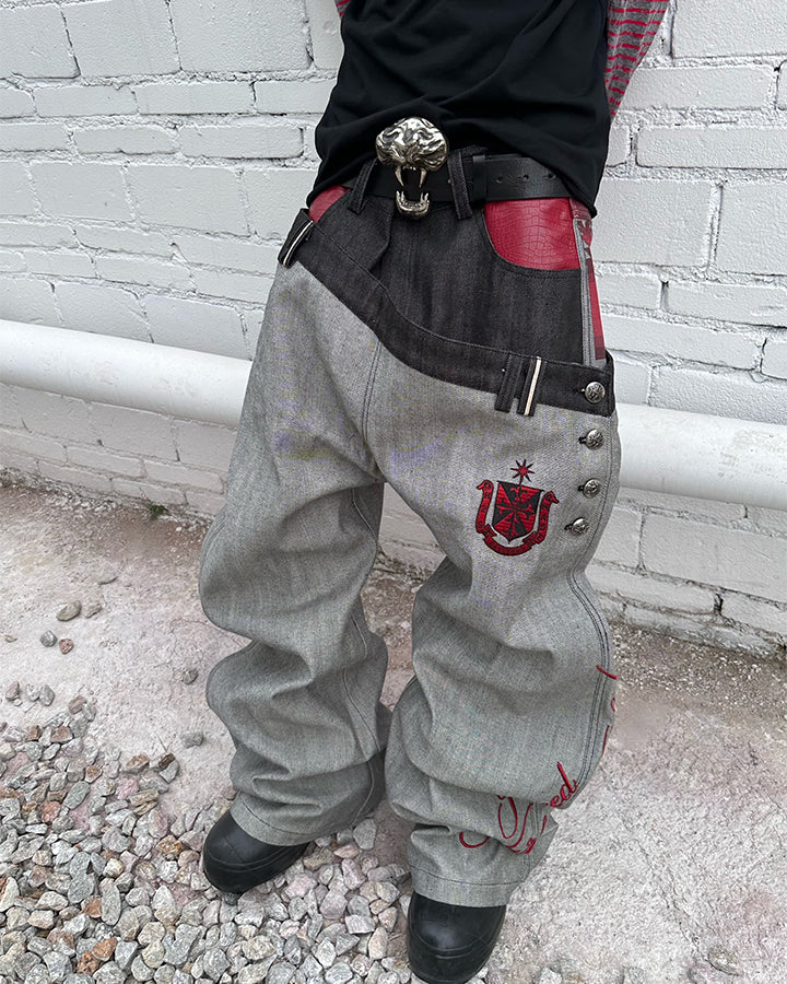 KIIKIO Y2K Asymmetric Jeans