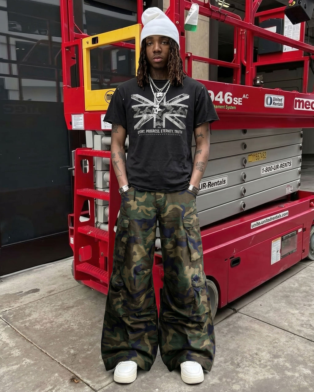 KIIKIO-New Y2K Camo Multi-Pocket Wide Leg Cargo Pants