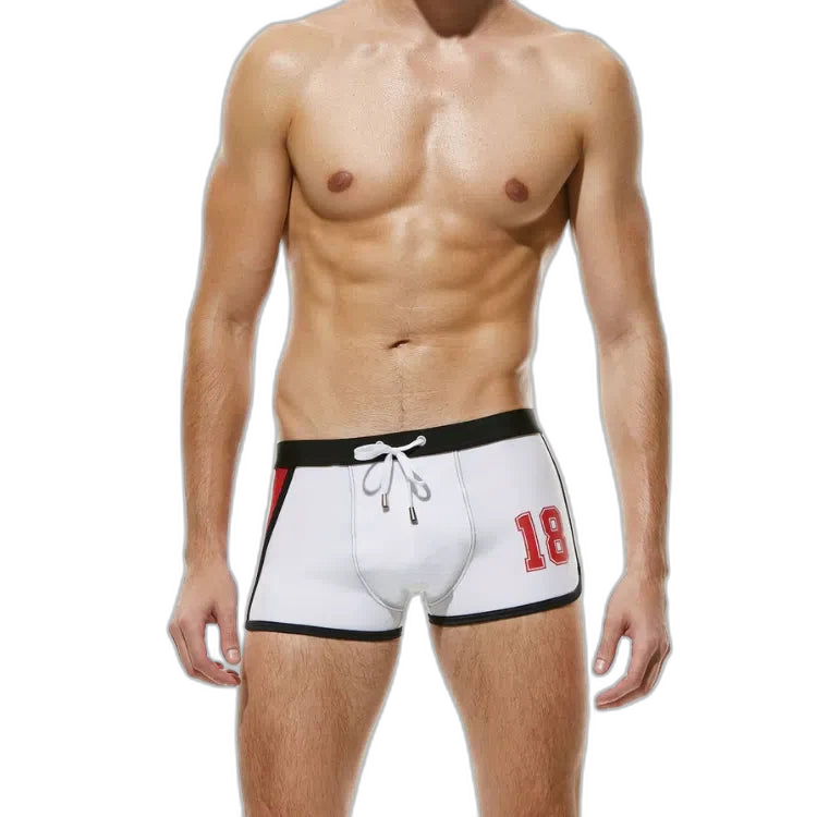 Oversized Nylon Boxer Swim Trunks