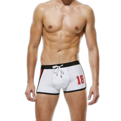 Oversized Nylon Boxer Swim Trunks