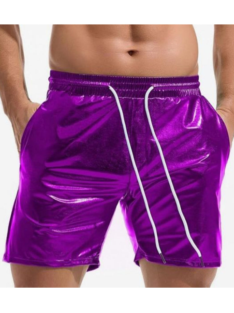 Men's Shiny Leather Shorts 