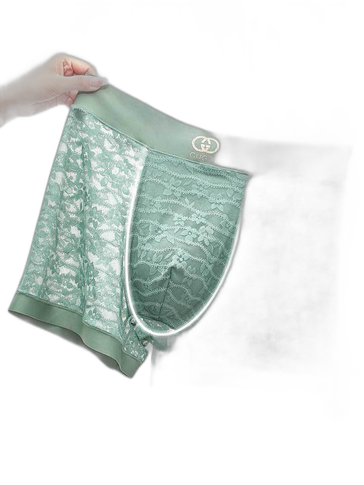 Men's Mid-Rise Sexy Seamless Lace Trunks
