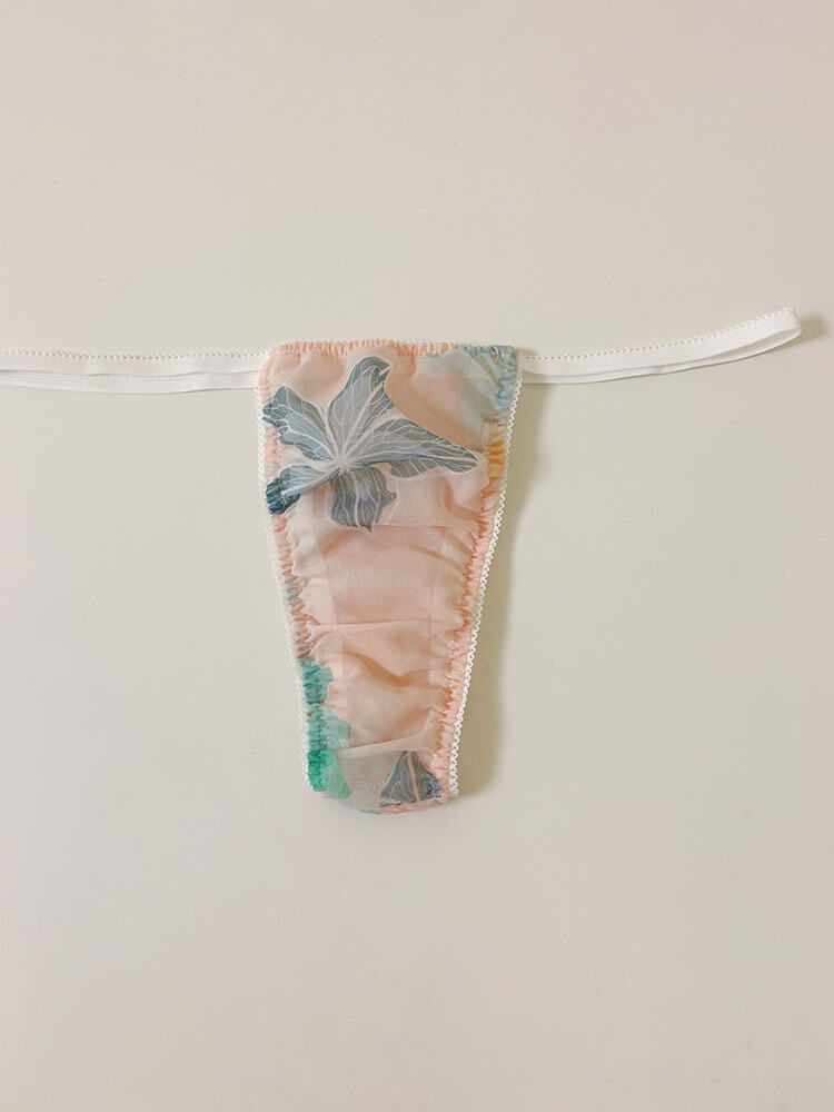 Men's Sexy Floral Print Thin Waist Thong